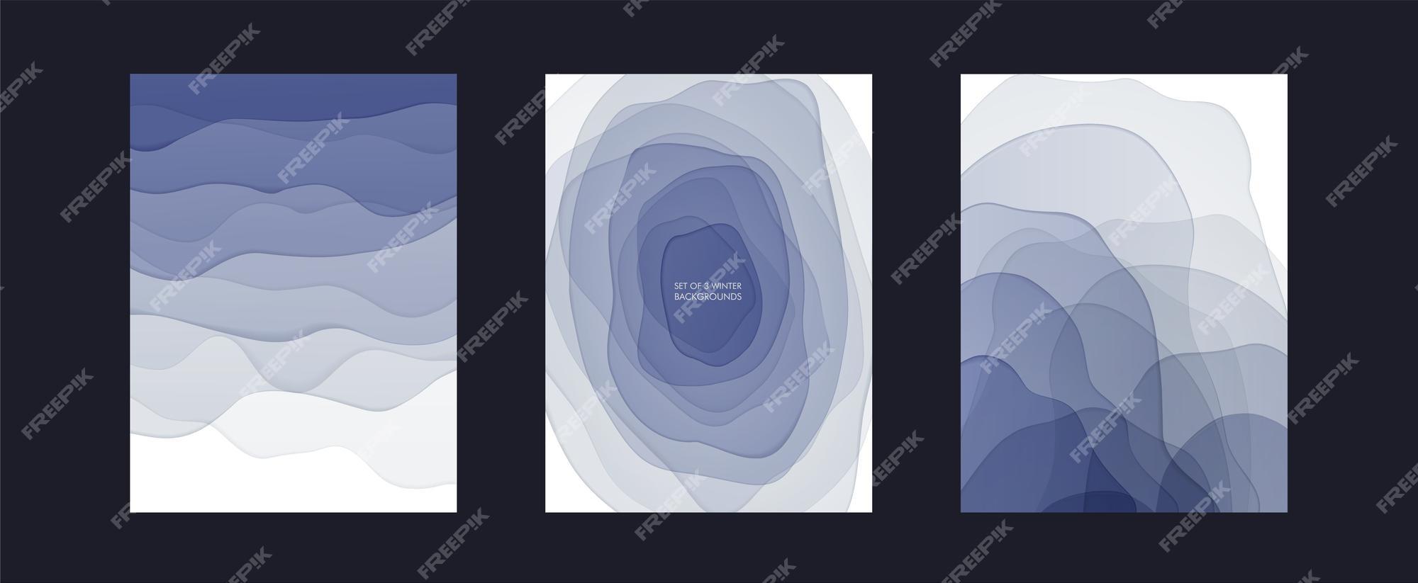 Premium Vector Set Of Abstract Winter Background With