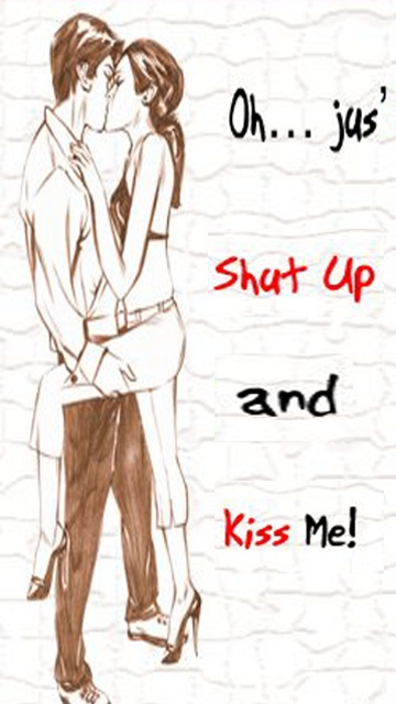 Shut Up And Kiss Me Love Couple Wallpaper For