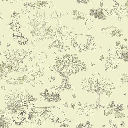 York Wallcoverings Dk5842 Pooh Friends Toile Wallpaper