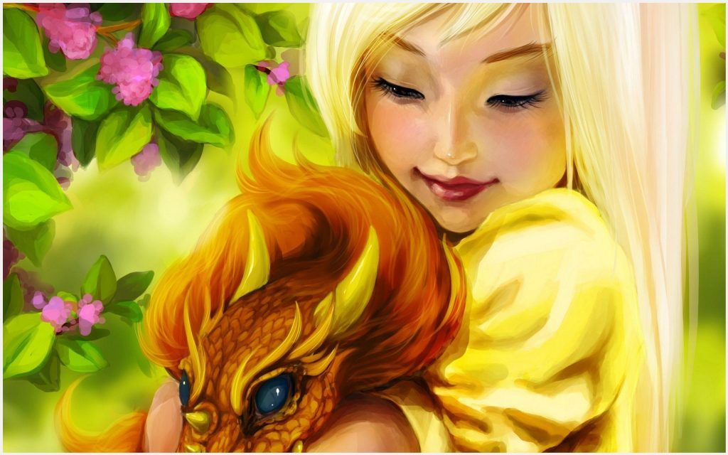 Dragon Girl Fantasy Wallpaper