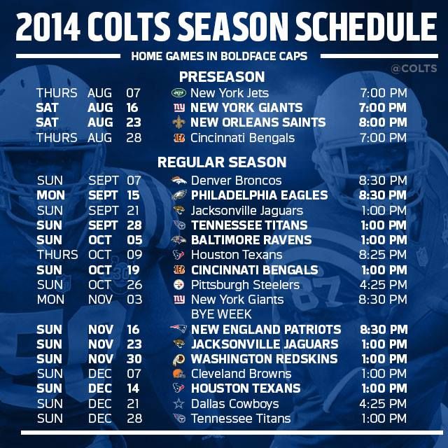 Colts Schedule Videos Image And Buzz