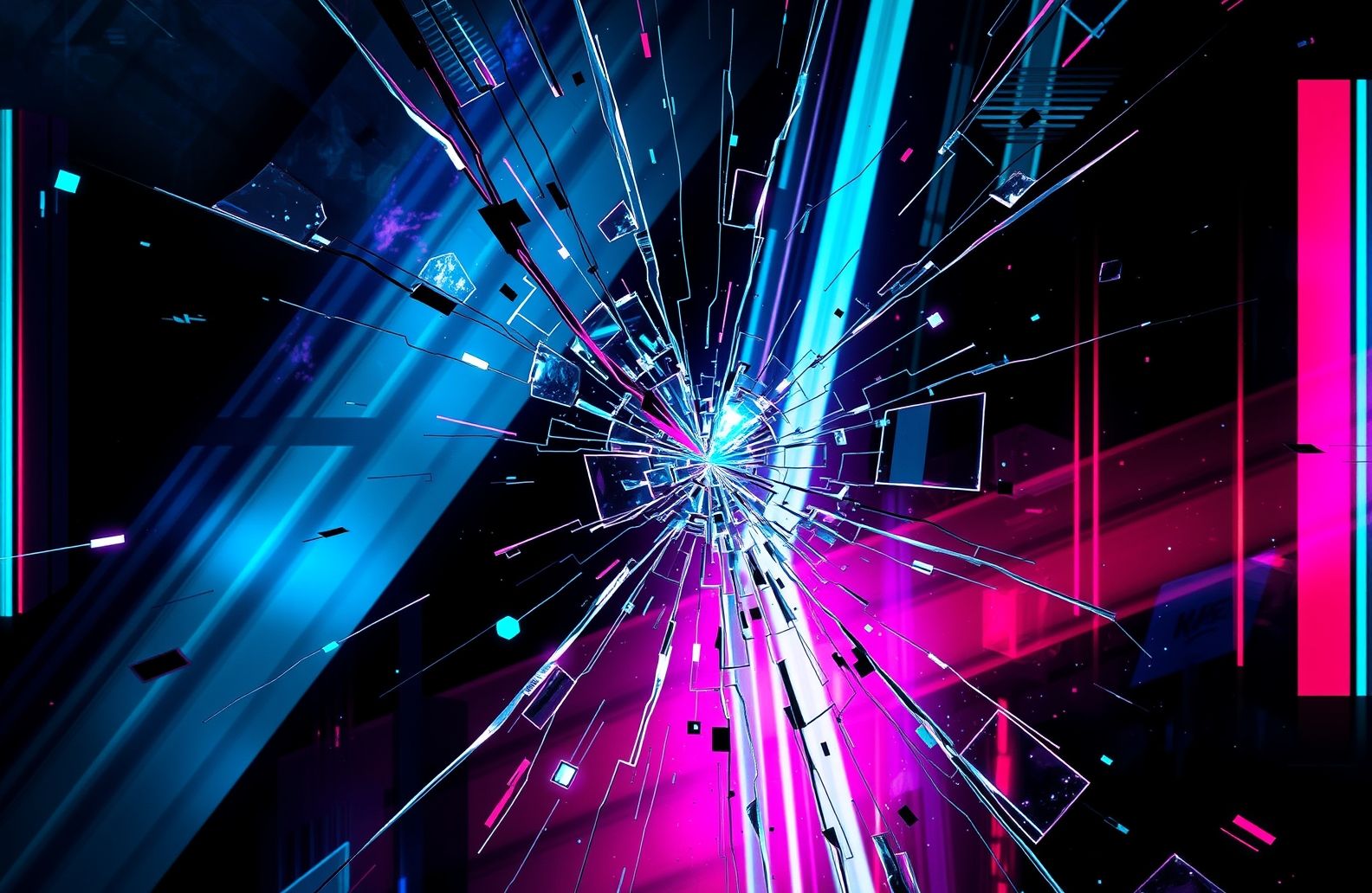 Broken Computer Screen Wallpaper