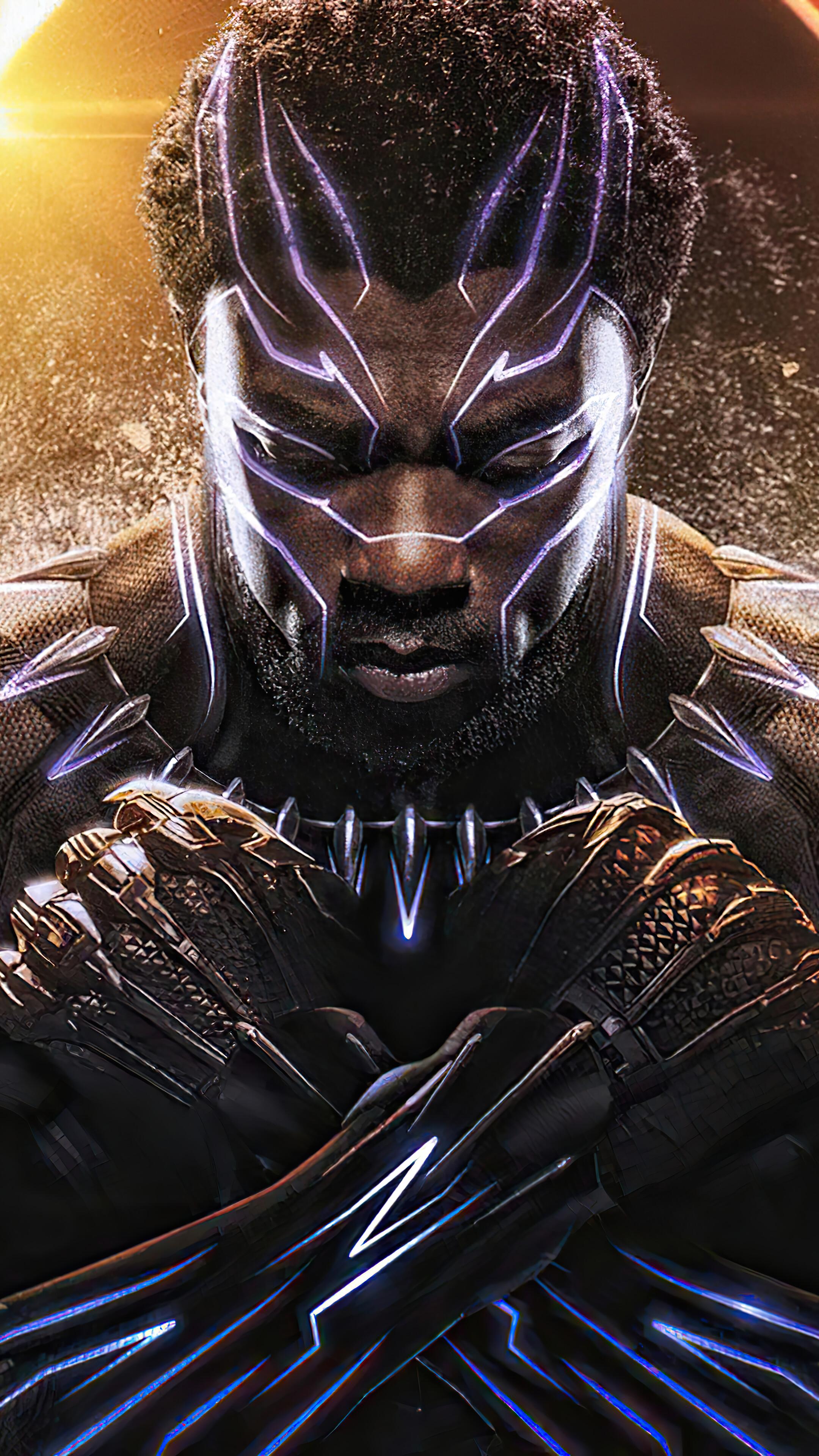 Black Panther Chadwick Boseman Wakanda Forever Salute 4k Wallpaper
