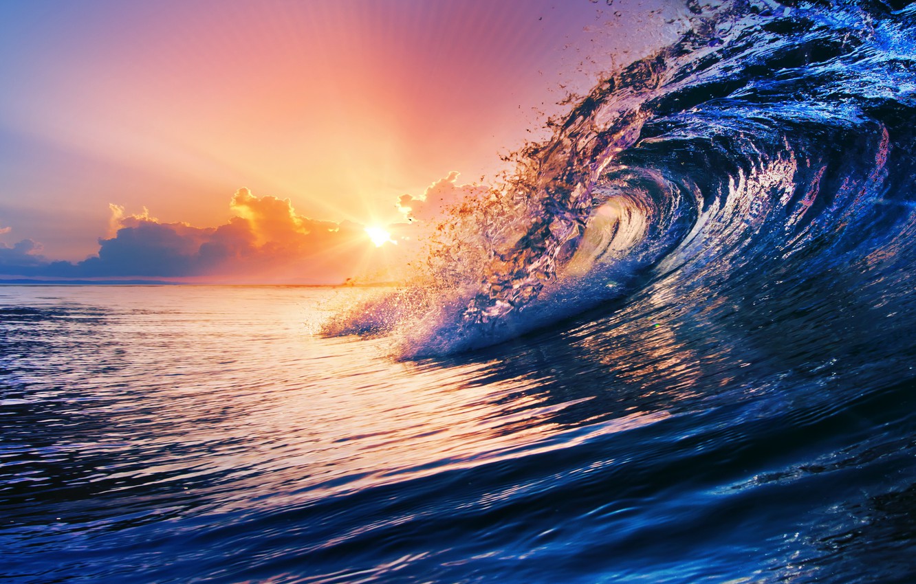 Wallpaper Sea Water Sunset The Ocean Wave Sky