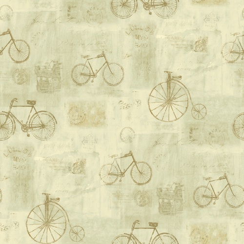 York Wallcoverings Bicycle Postmark Toile Wallpaper Lowes