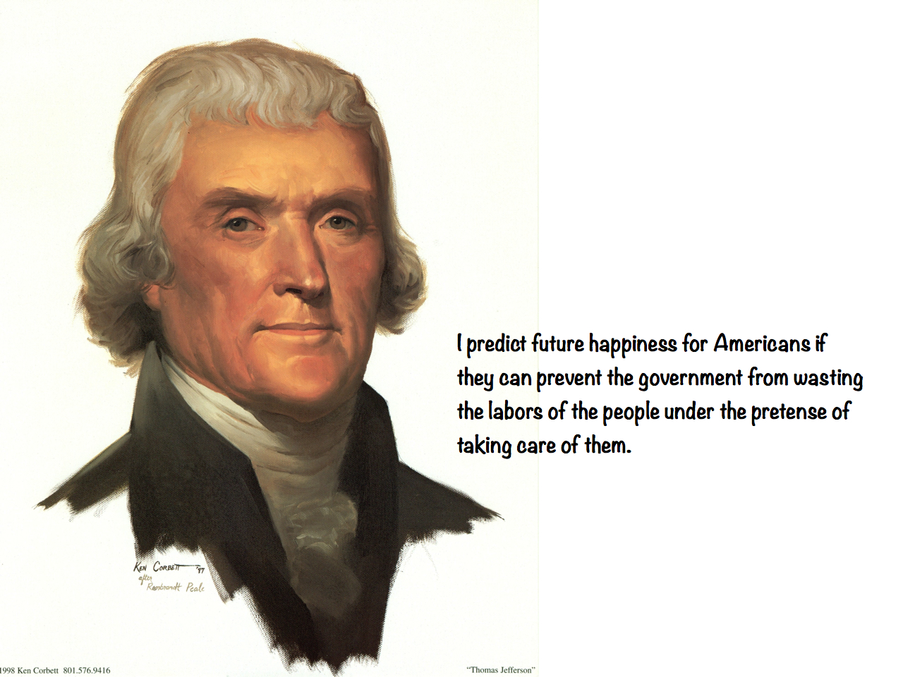 Thomas Jefferson Happiness Blue Wallpaper