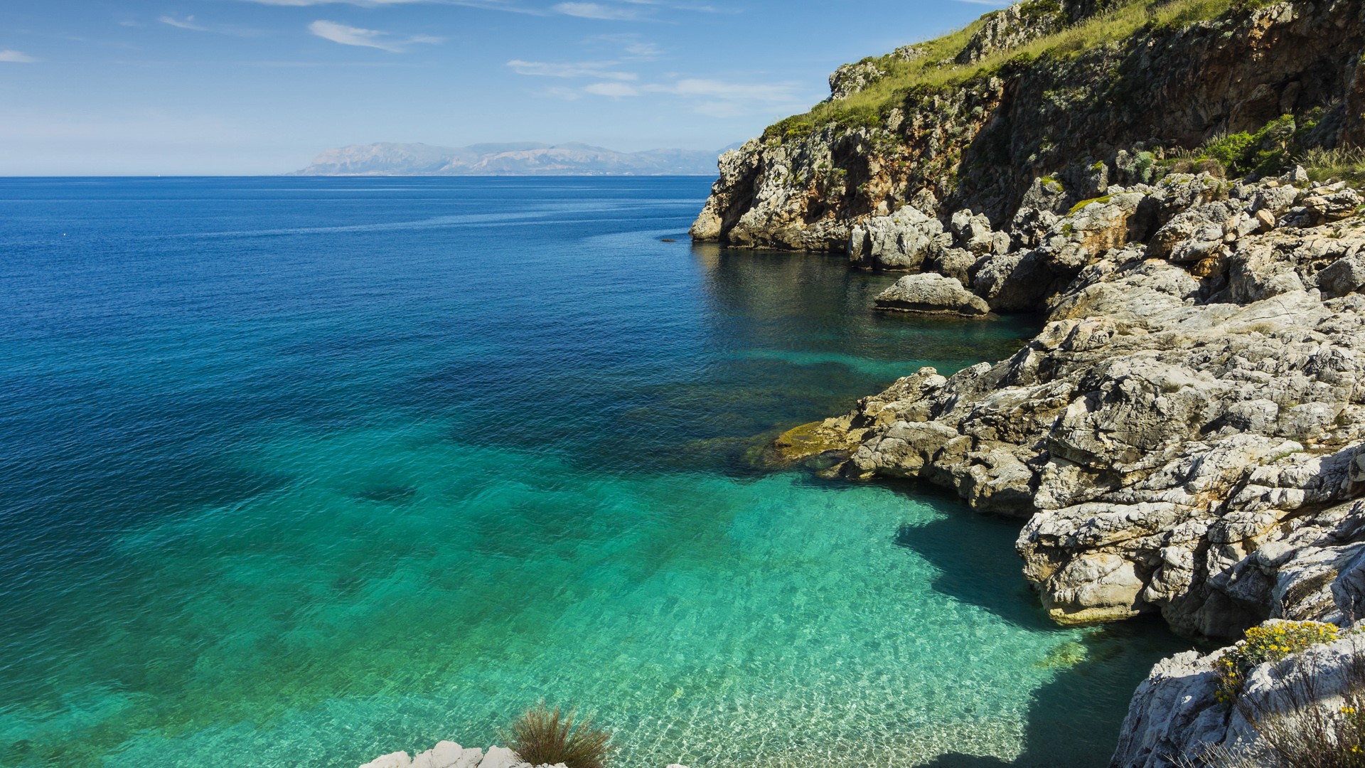 Limestone Cove At Zingaro Nature Reserve Near Scopello Sicily