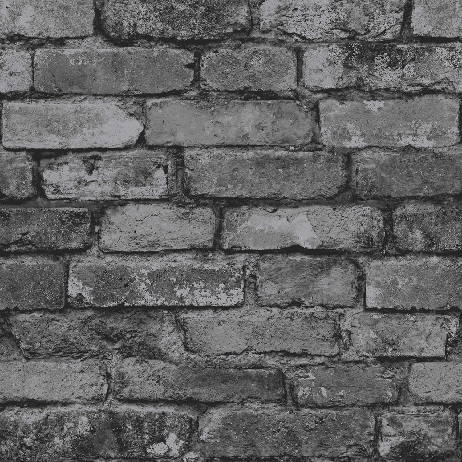 Fine Decor Rustic Brick Wallpaper Black