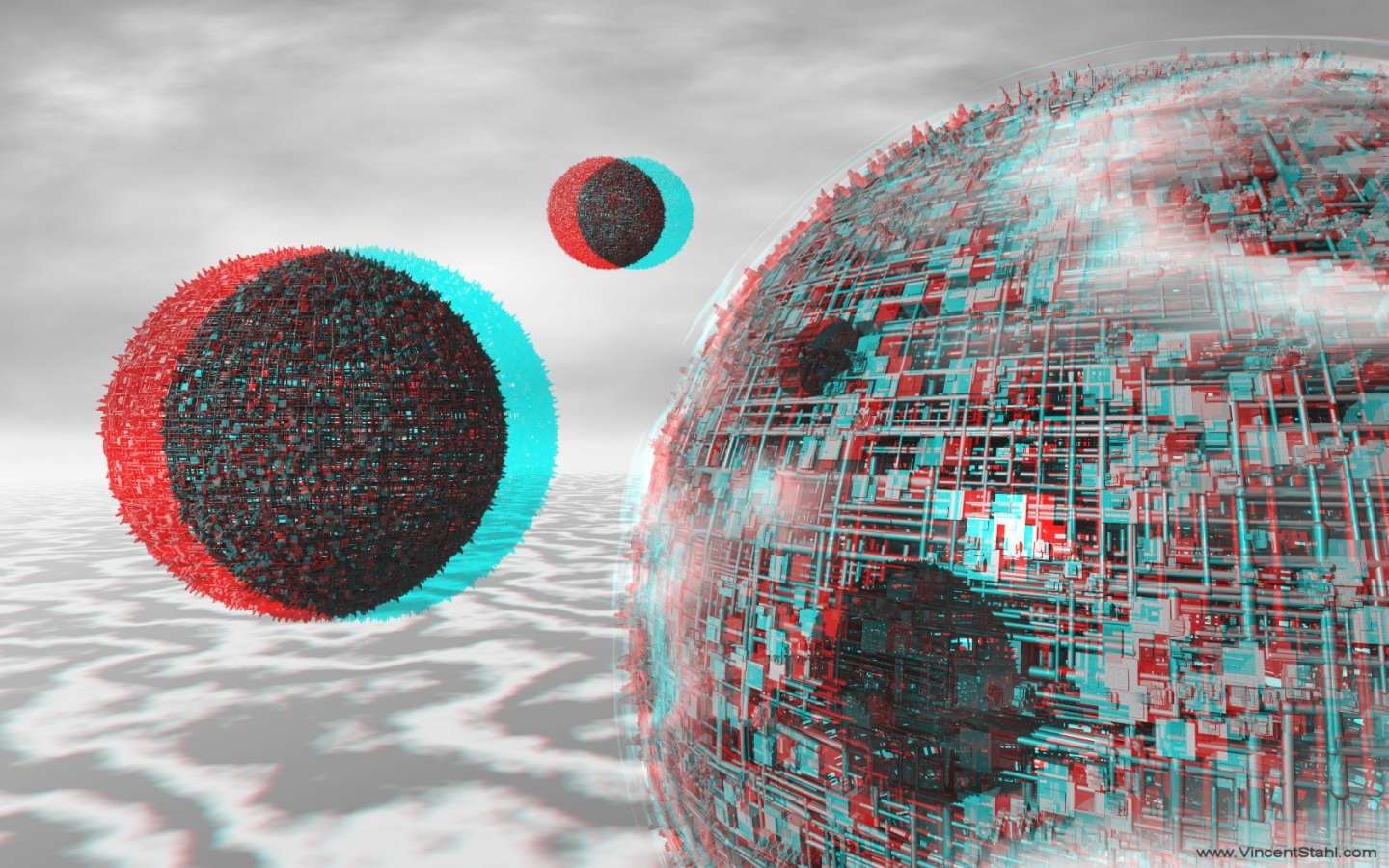 Blue Metal Moons Red Cyan Anaglyph Mono Red Blue 3D