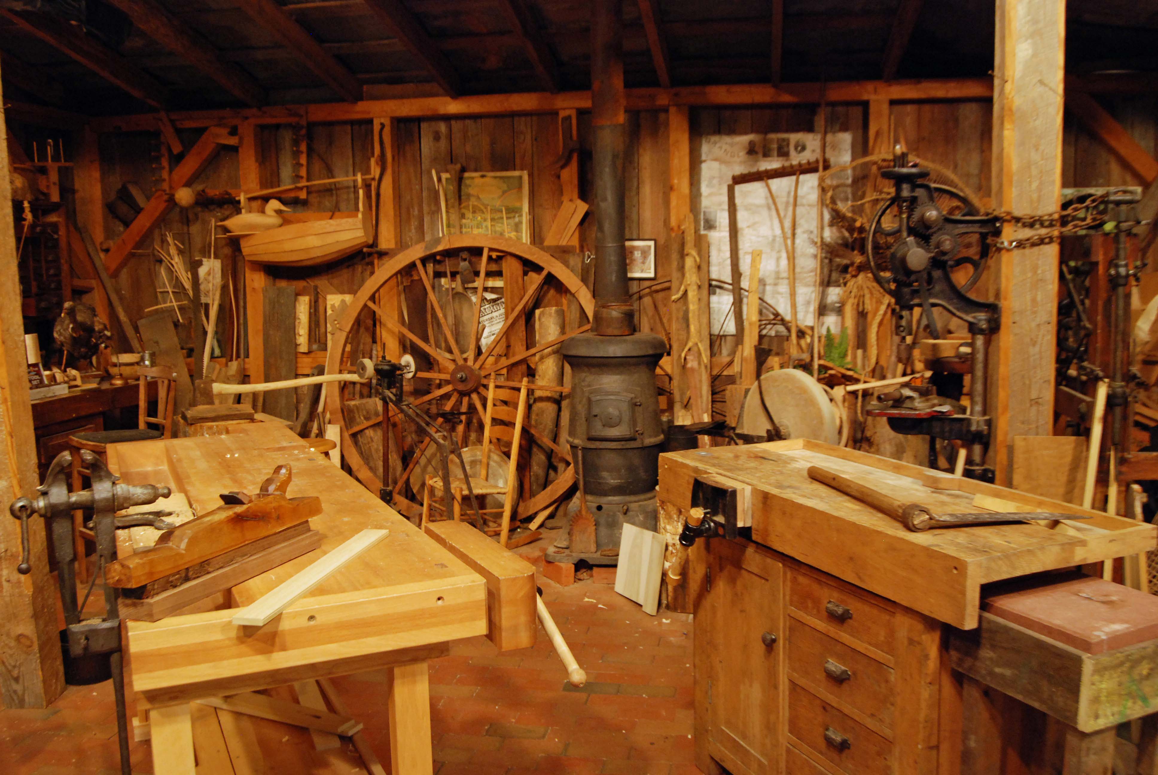 Old Workshop Woodworking Shop And Wood