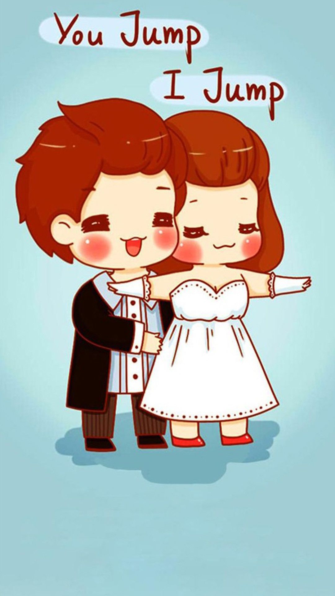 Cute Couple Cartoon Wallpaper On