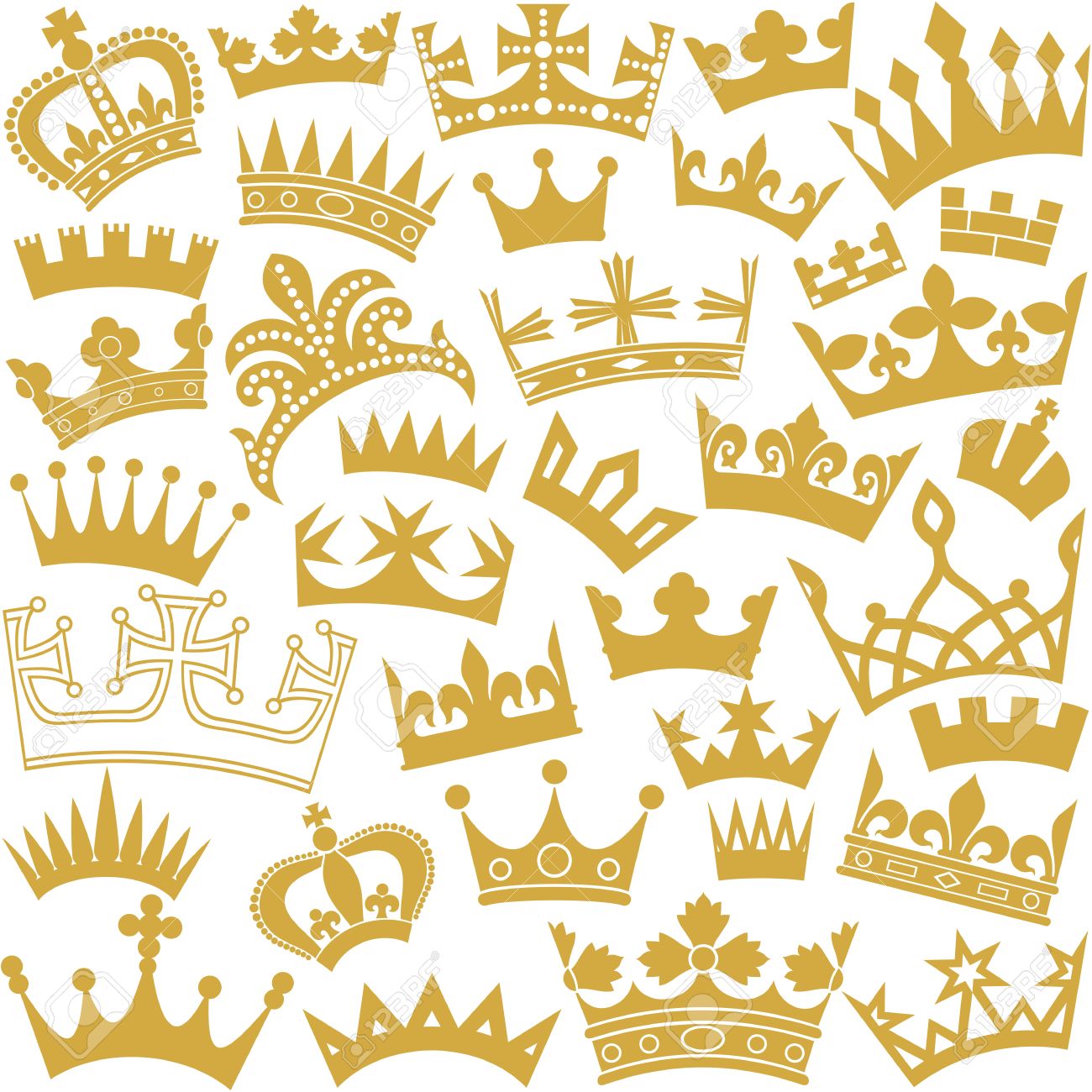 Vector Seamless Pattern With Crown Background