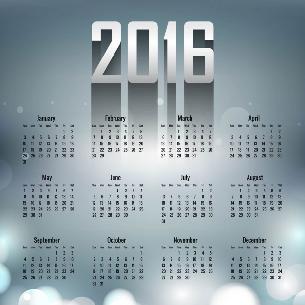 Calendar On Bokeh Background Vector