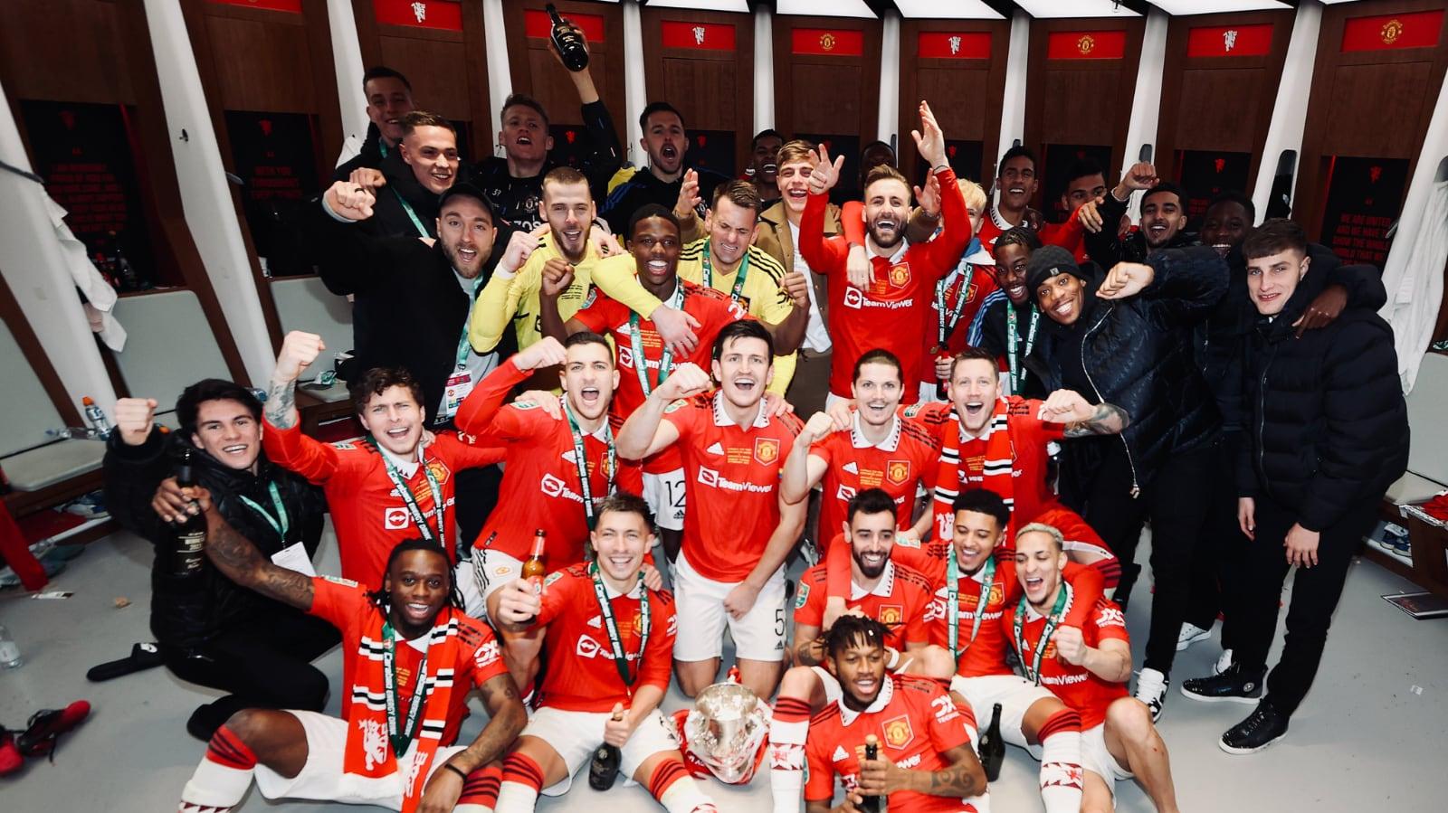 Manchester United Players Show Party After Winning Carabao