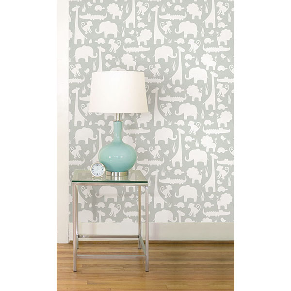 Free download Gray Its A Jungle In Here Peel And Stick Wallpaper By