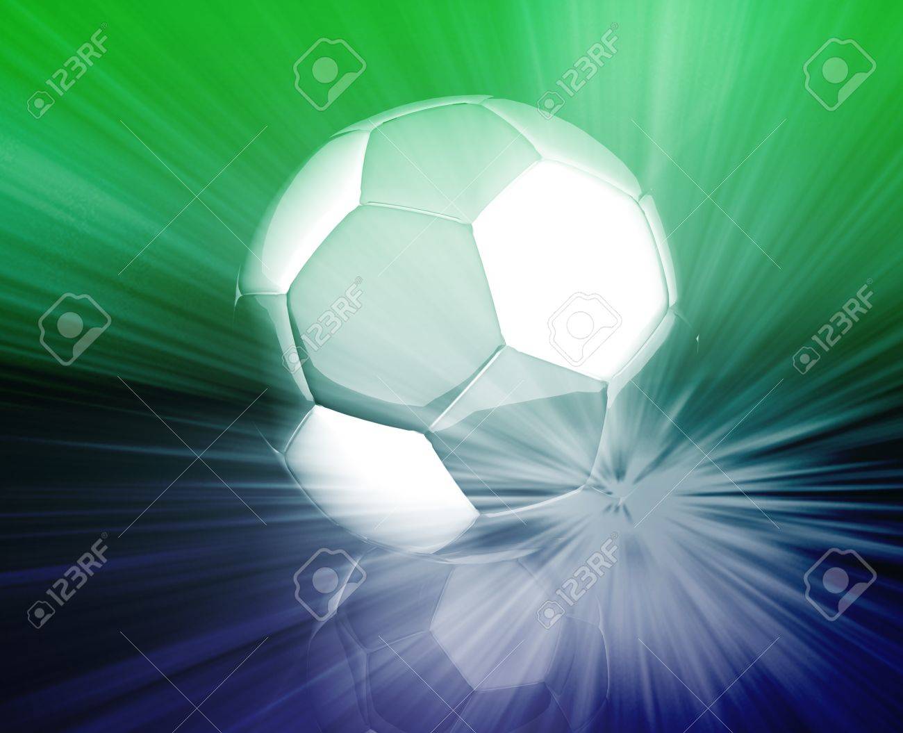 Shining Modern Soccer Ball Abstract Wallpaper Background Stock