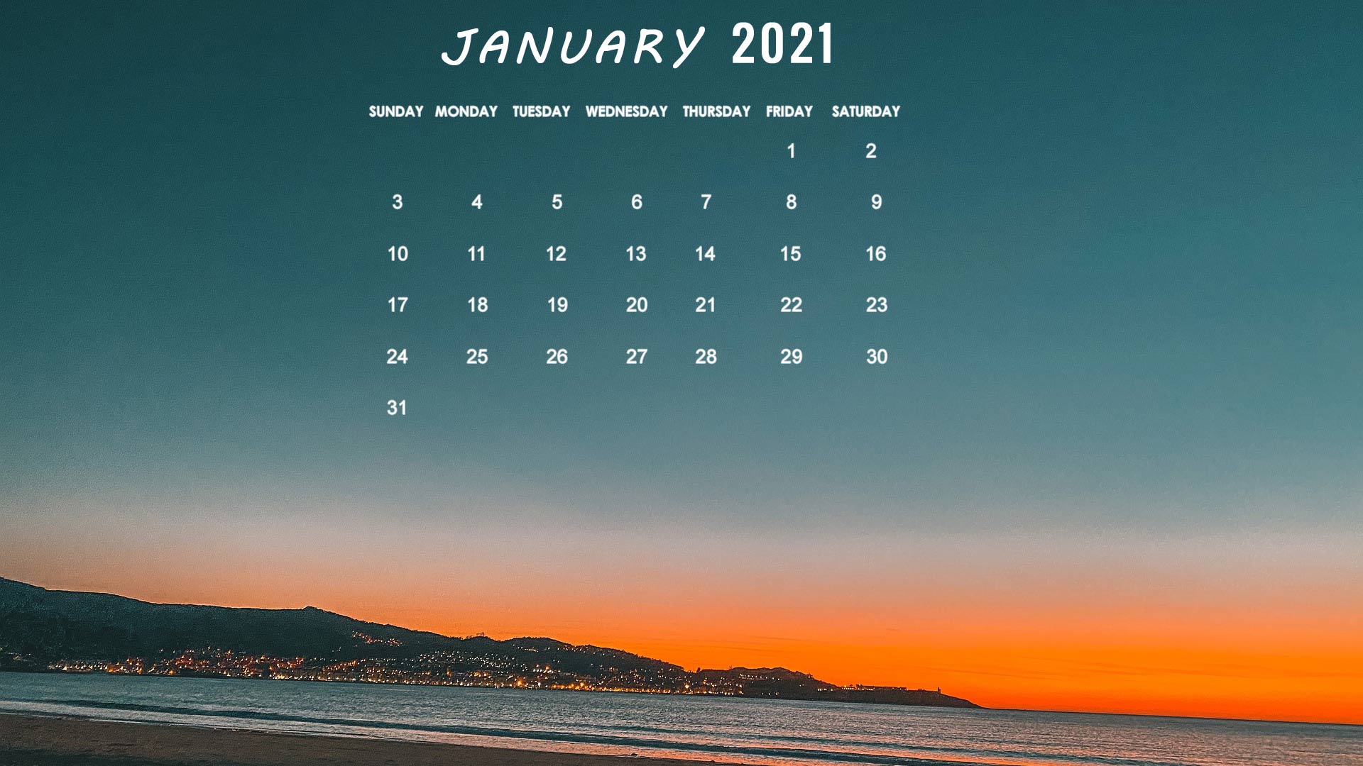 January Calendar Wallpaper Desktop Laptop Puter Background