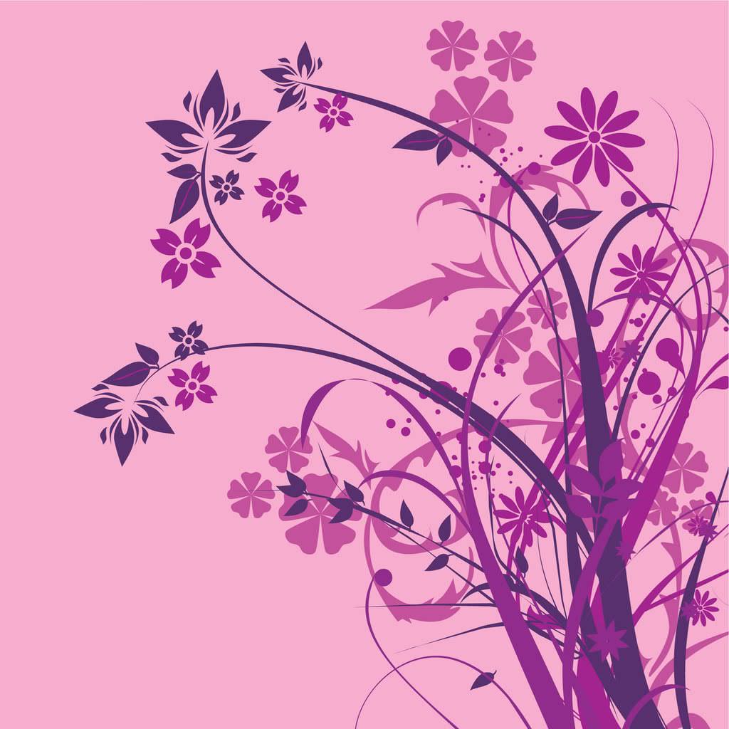 Purple Floral Wallpaper Patterns Creatives