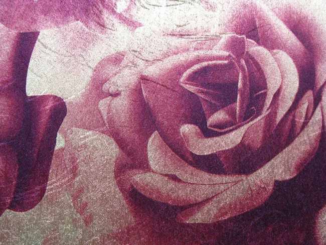 Metallic Purple Brewster Lavish Rose Flower Wallpaper