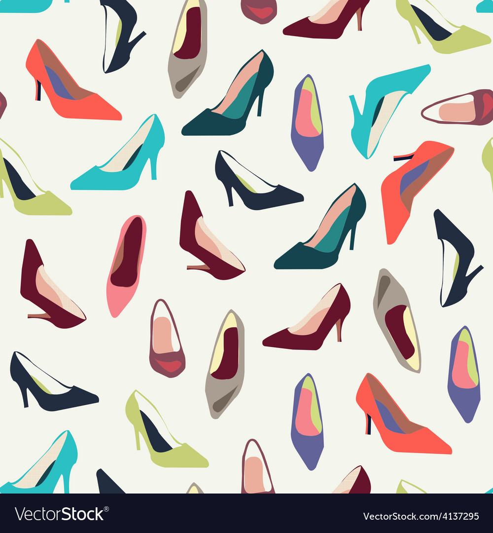 Shoes Pattern Fashion Background Vector Image
