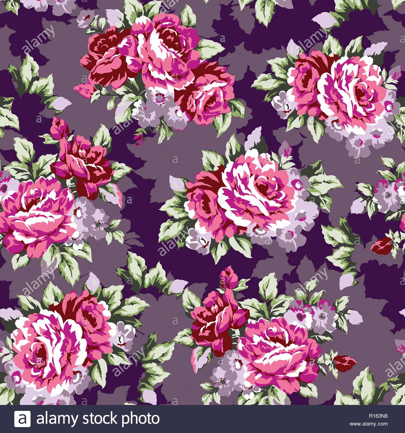 Shabby Chic Or Granny Vintage Chintz Roses Seamless Pattern