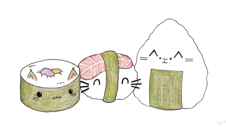 cute sushi cat wallpaper by Iriname