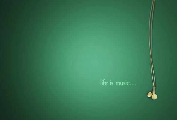 Wallpaper Simple Headphones Life Is Music Desktop
