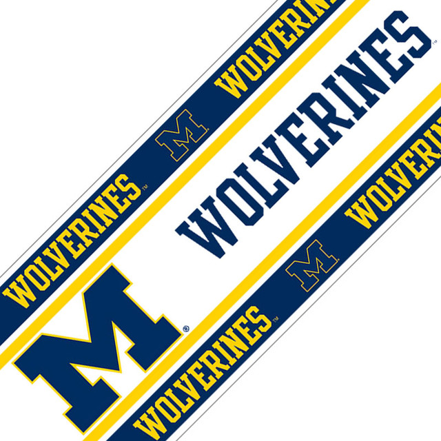 NCAA Michigan Wolverines Football Self Stick Wall Border contemporary