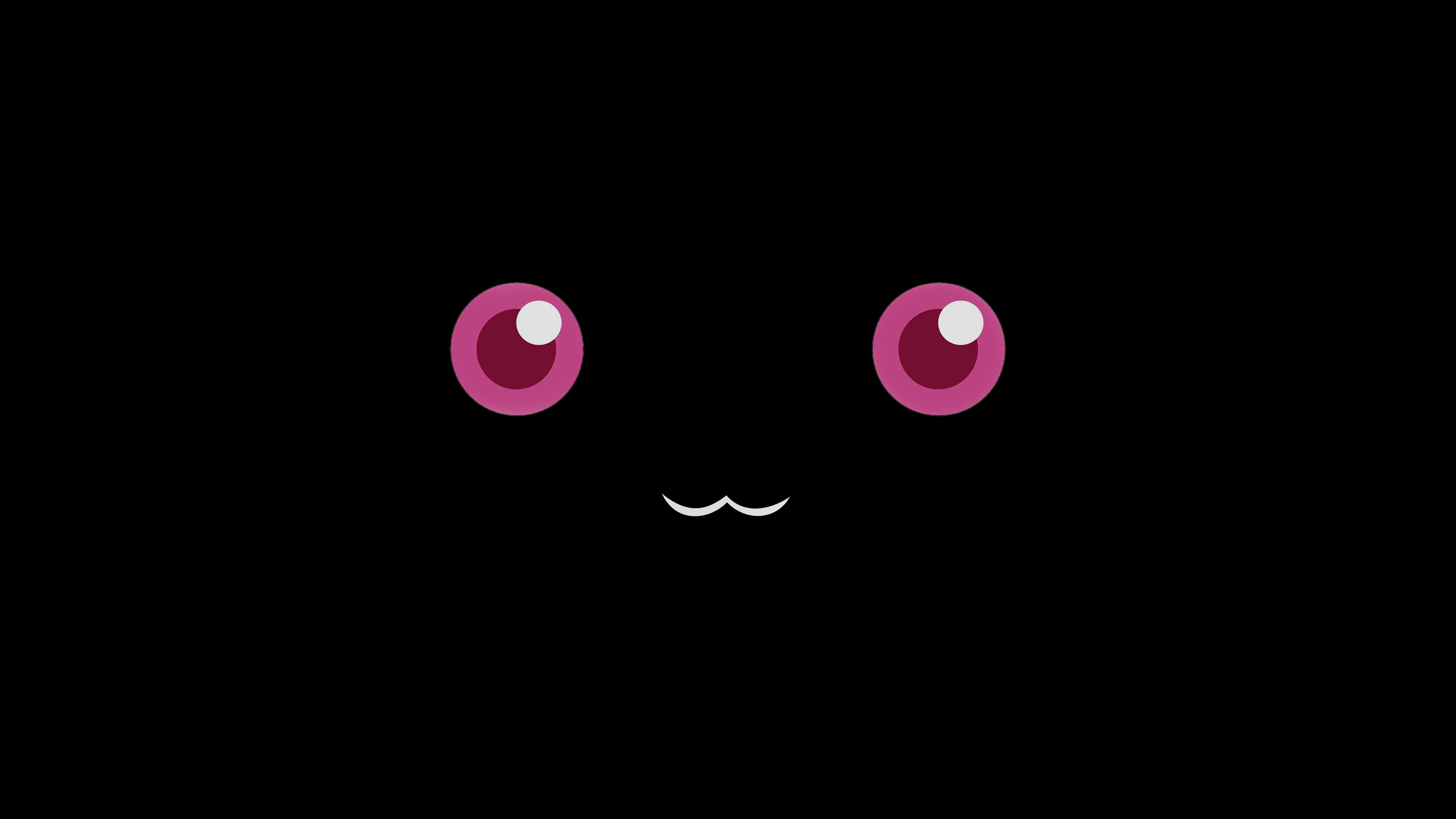 Minimalist Pokemon Black Wallpaper with Cute Eyes