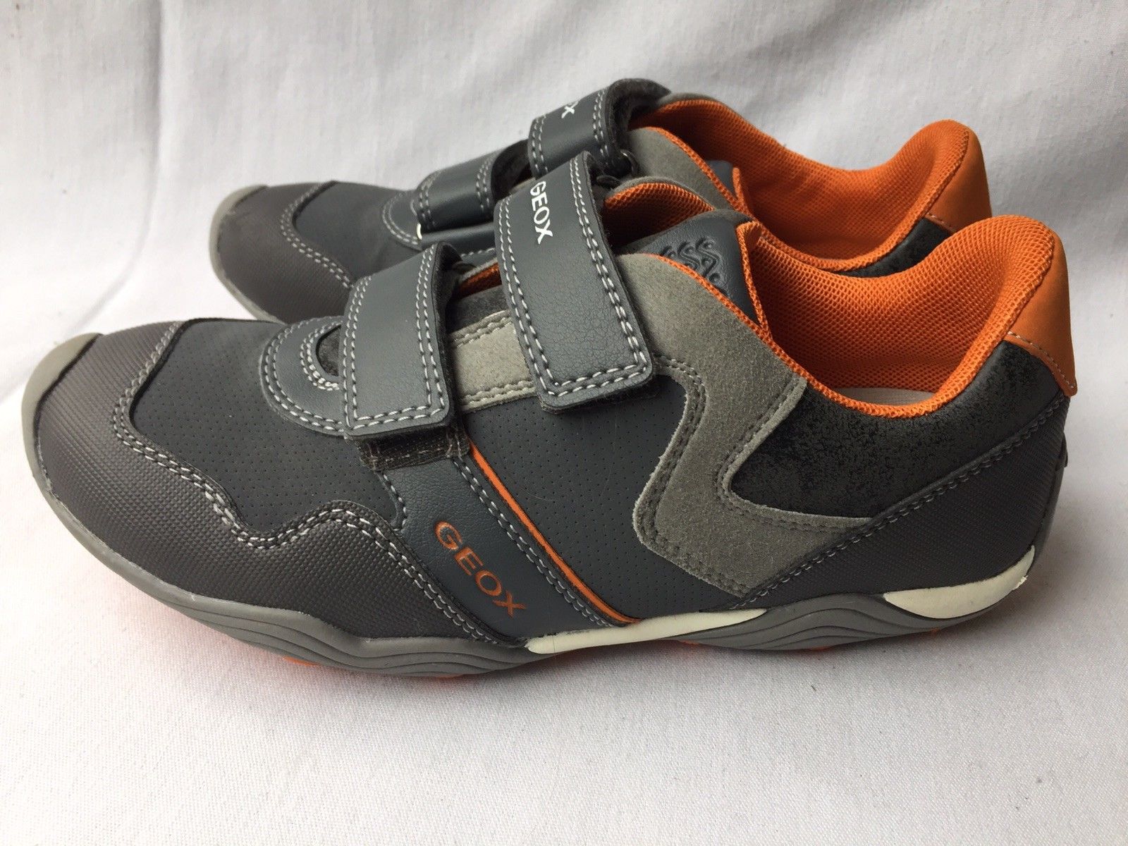 Geox Respira Arno Big Kids Size Gray Orange Shoes Athleisure
