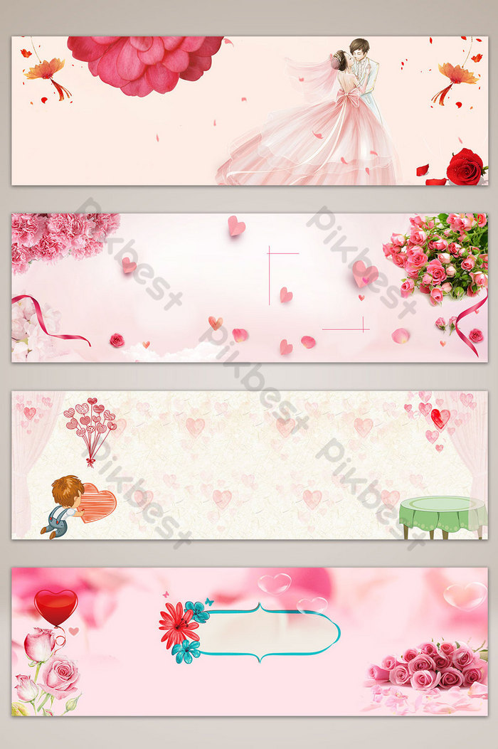 Romantic Cute Pink Valentine Banner Poster Background
