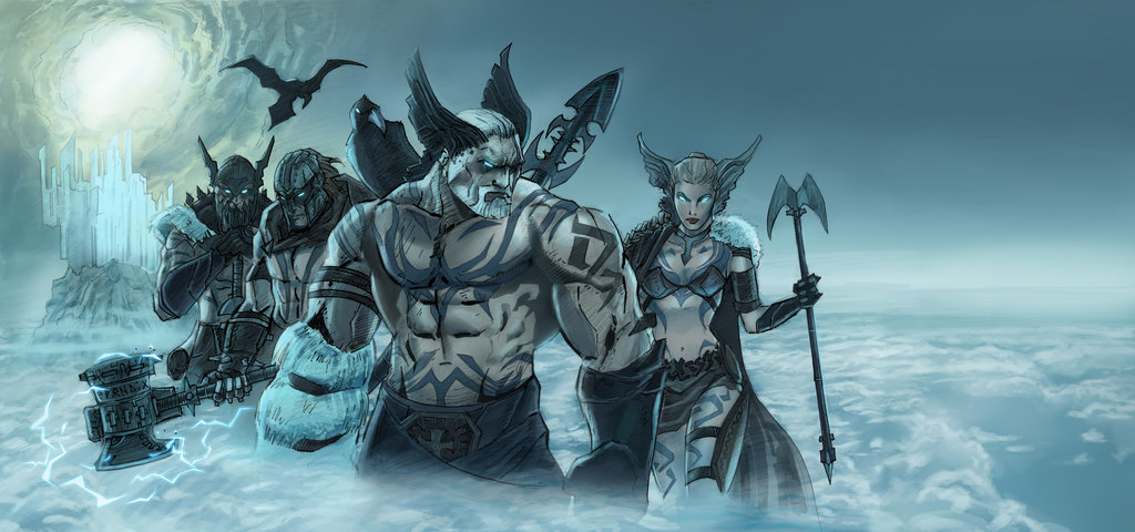 Norse Gods wall painting by AlanStain 1024x480