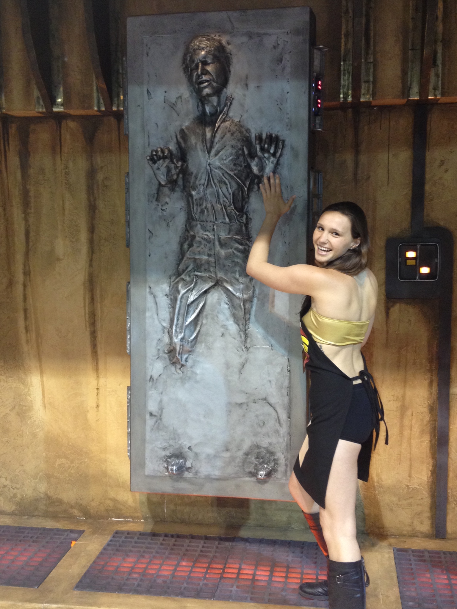Here Is Fit Posing With Han Solo Trapped In Carbonite Damn You Lando