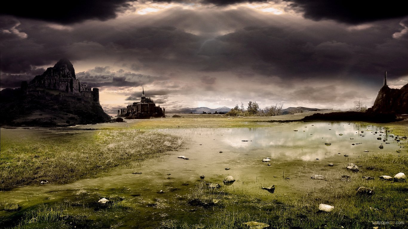 Download Castle On The Swamp HD WallpaperFree Wallpaper