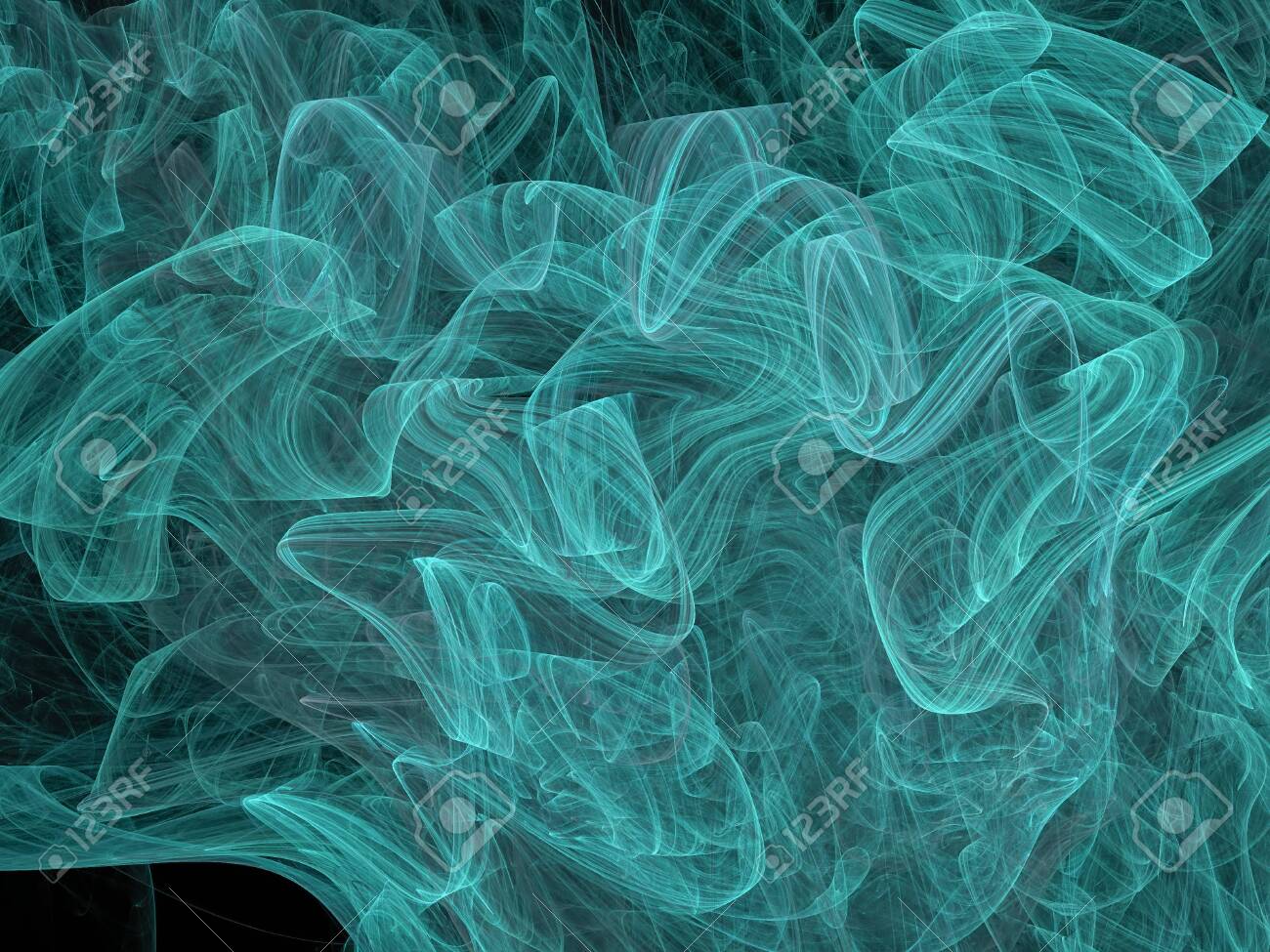 3d Render Blue Fire Smoke Effect On The Black Background Stock