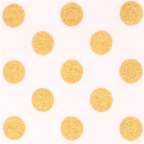 Gold And White Polka Dots Robert Kaufman Dot