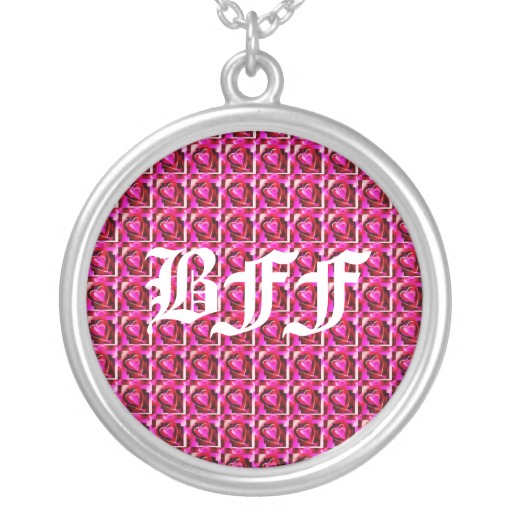 Bff Hearts Background Necklaces