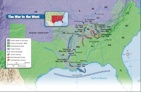 Control Of The Mississippi River And Split Confederacy In Two