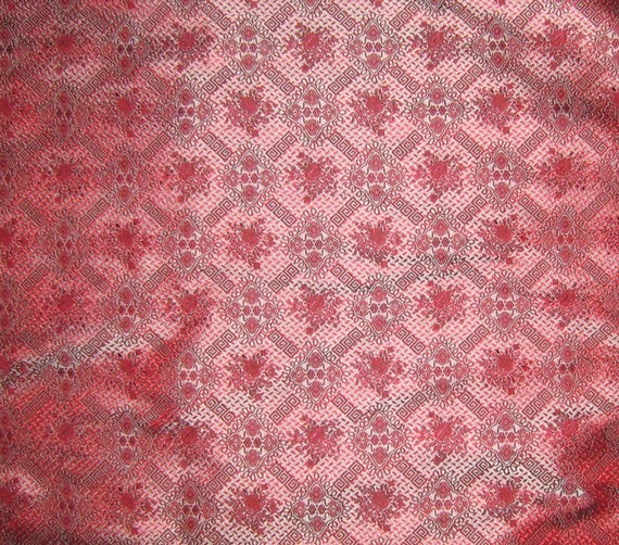 Red And Blue Victorian Wallpaper Silk Brocade Fabric By Silkfabric