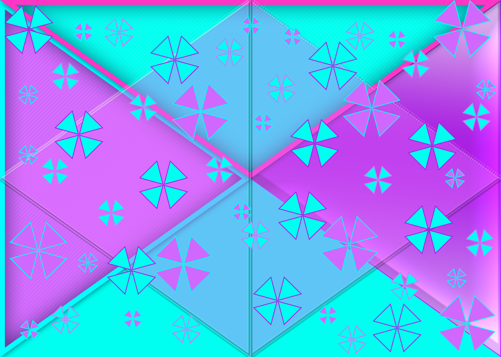 Pink And Teal Triangles Pattern Background