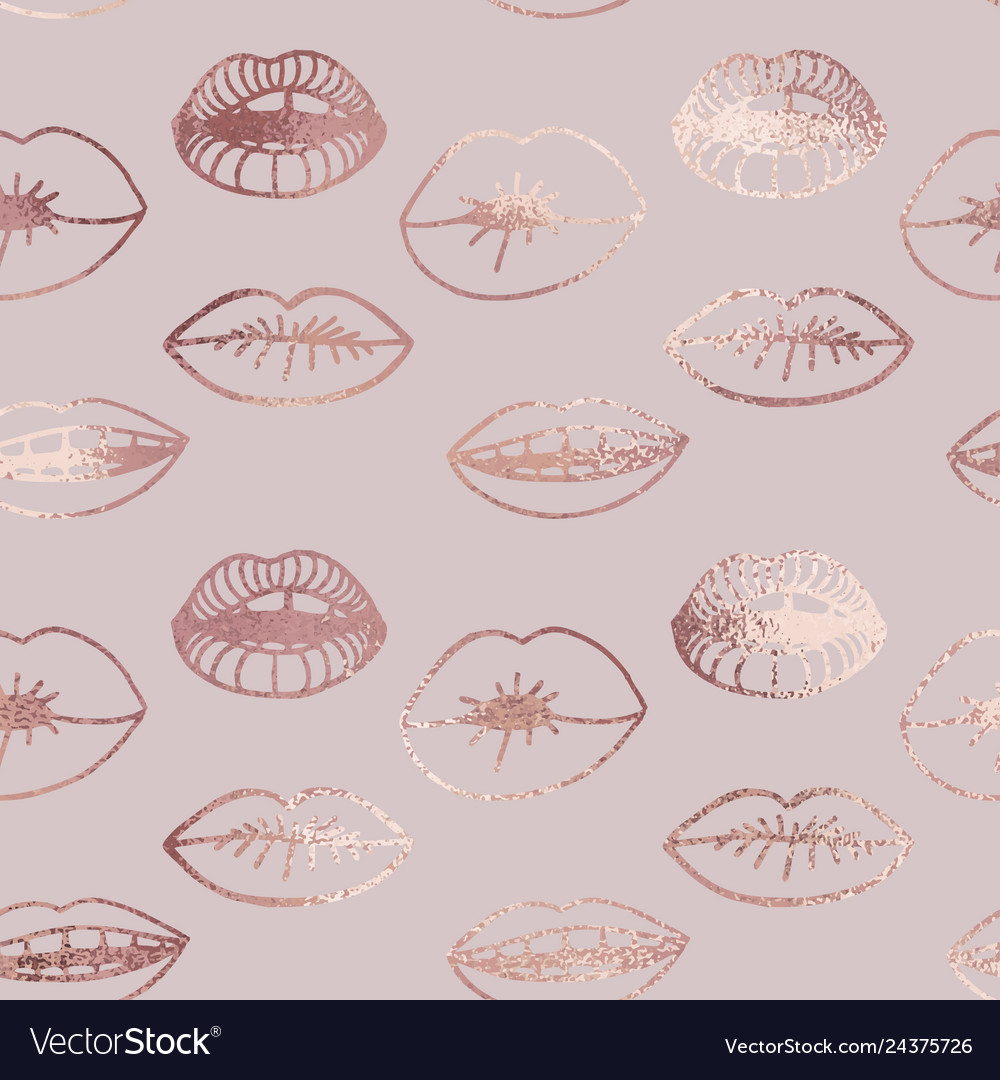 Lips Rose Gold Elegant Texture For Sales Vector Image
