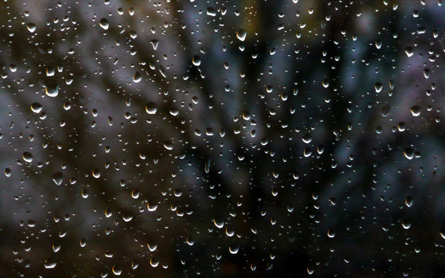 Rain Window Glass Drops Night Wallpaper