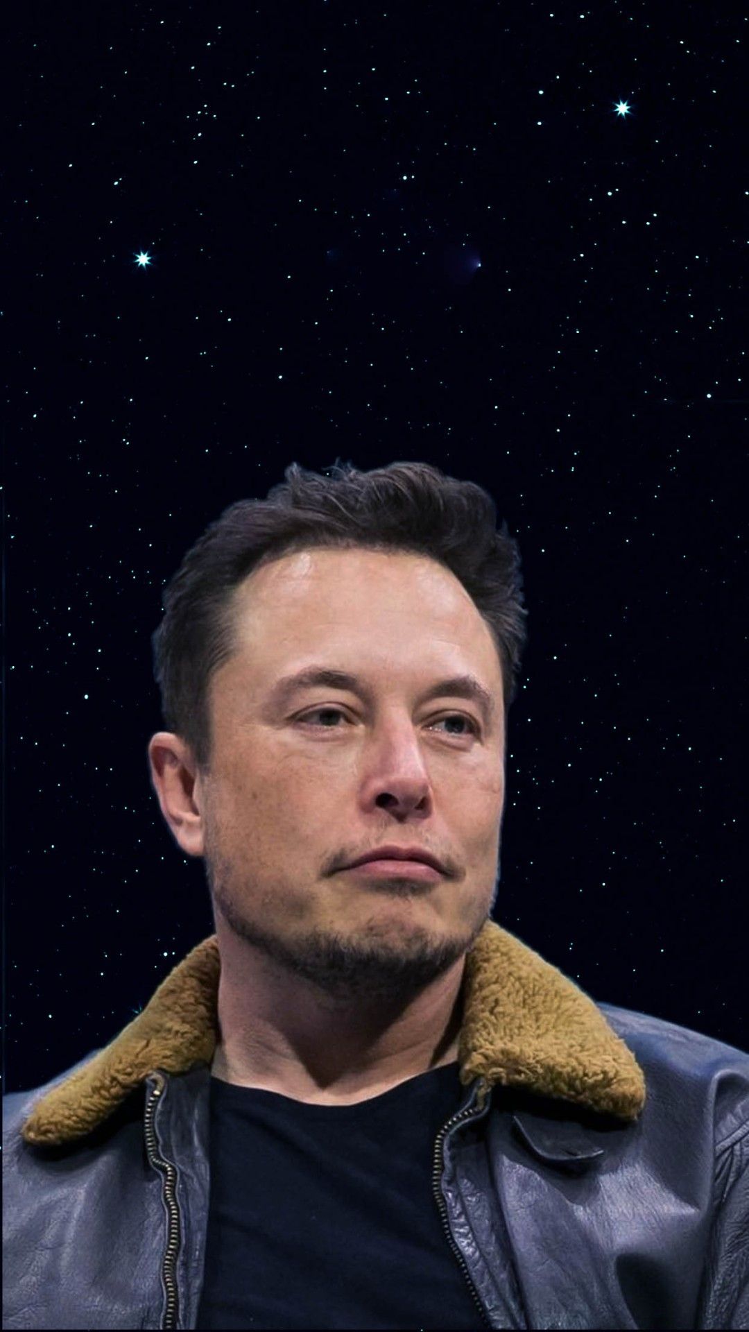 Elon Musk against a backdrop of stars