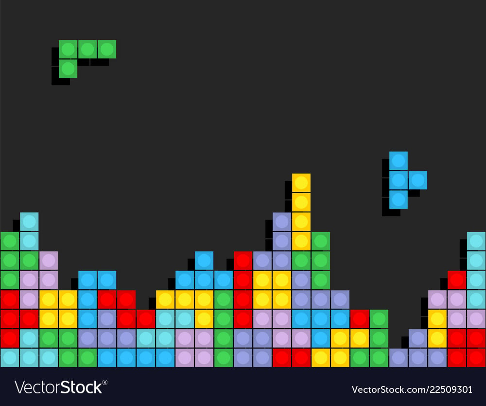 Game Tetris Pixel Bricks Colorfull Background