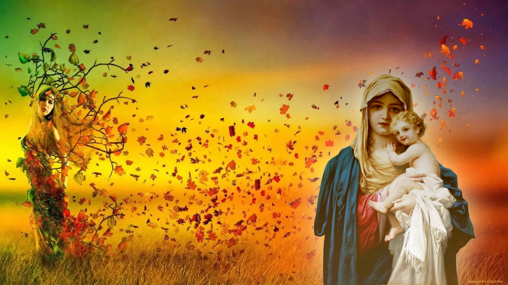 Mother Mary With Baby Jesus HD Wallpaper Christian