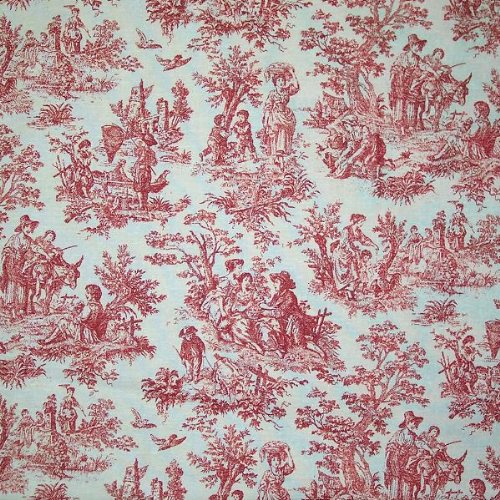 See The Waverly Rustic Life Crimson Red On Off White Background Toile