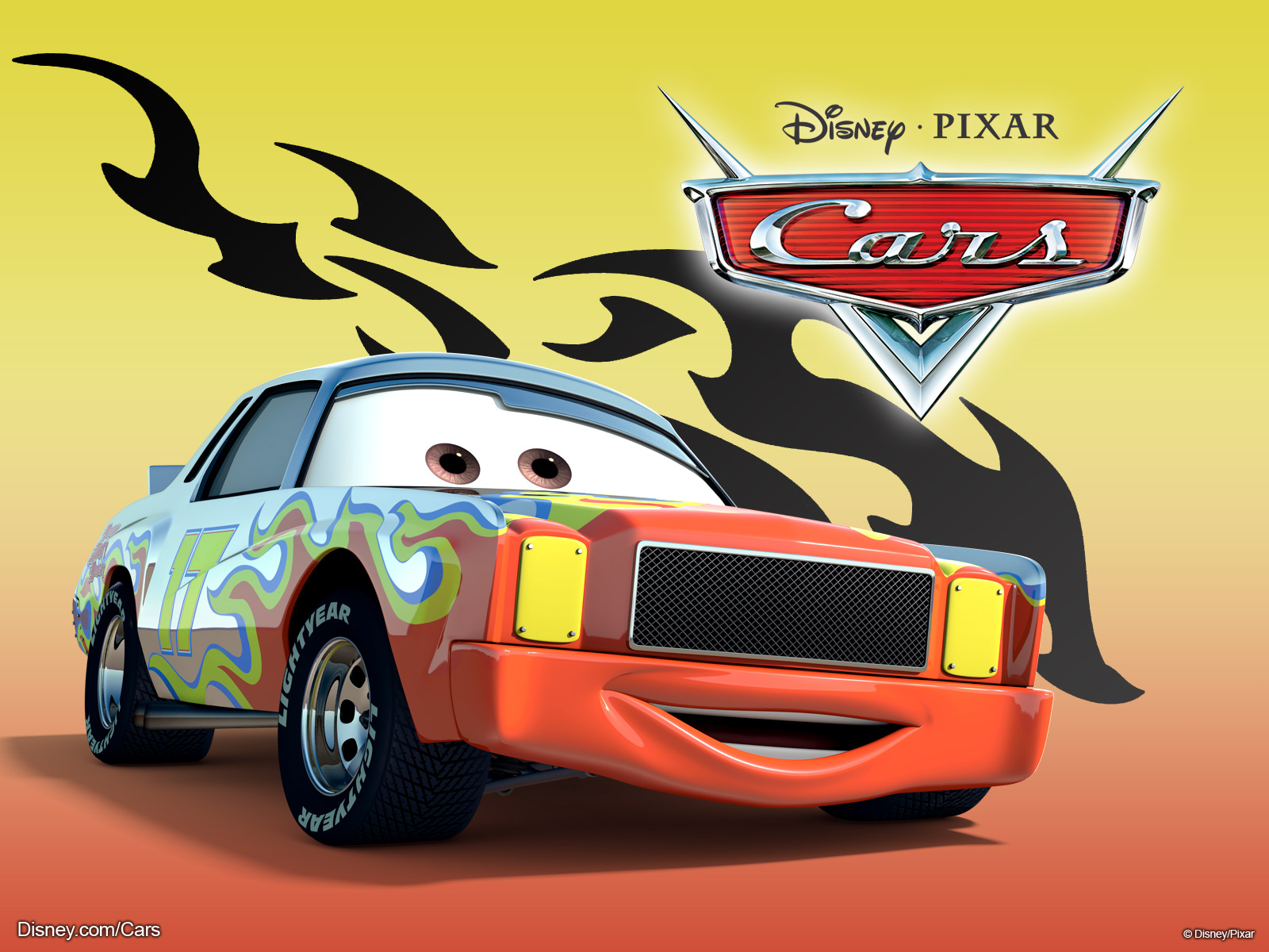 Darrel Cartrip the race car from Pixars Cars movie wallpaper