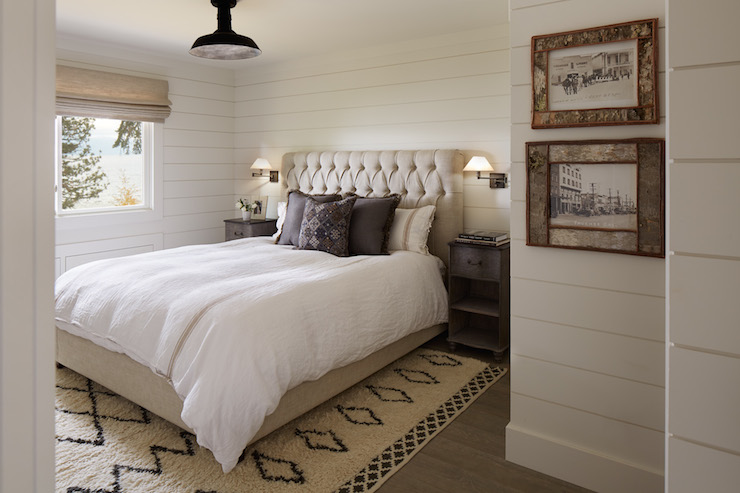 Beige Linen Tufted Headboard Cottage Bedroom Artistic Designs For