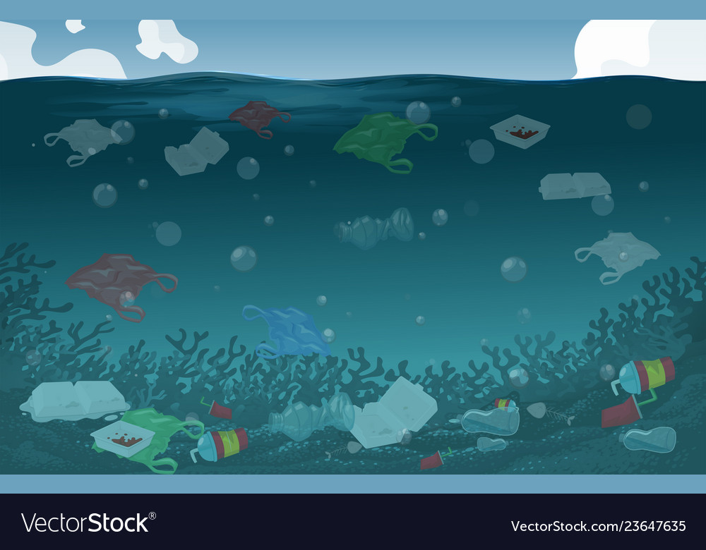 Nature Water Pollution Background Royalty Vector Image