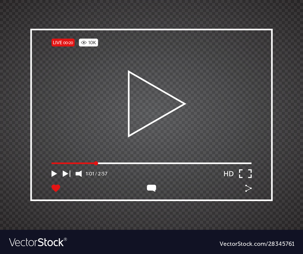 Video Player Live Stream Background Vector Image